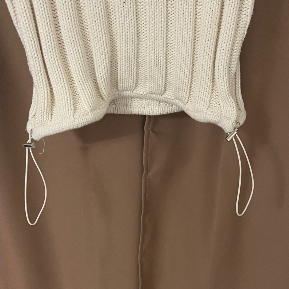 Zara Ivory Ribbed Knit Top - Picture 3 of 5